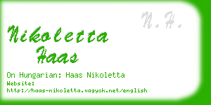 nikoletta haas business card